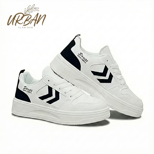 Classic White Sport Sneakers – Comfortable & Stylish Casual Shoes
