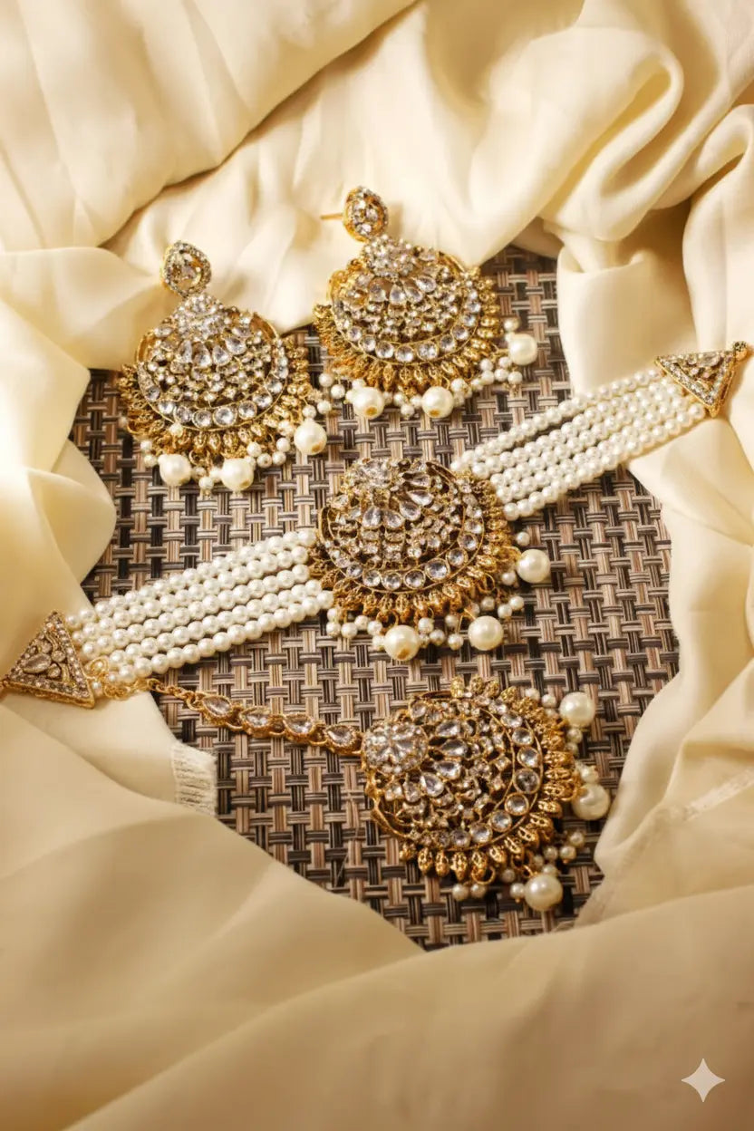 Choker Necklace Set – Elegant Royal Jewellery for Bridal & Parties - Urban Glam Hub
