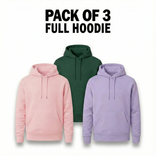 Women’s Pack of 3 Premium Hoodies – Soft, Warm & Everyday Comfort