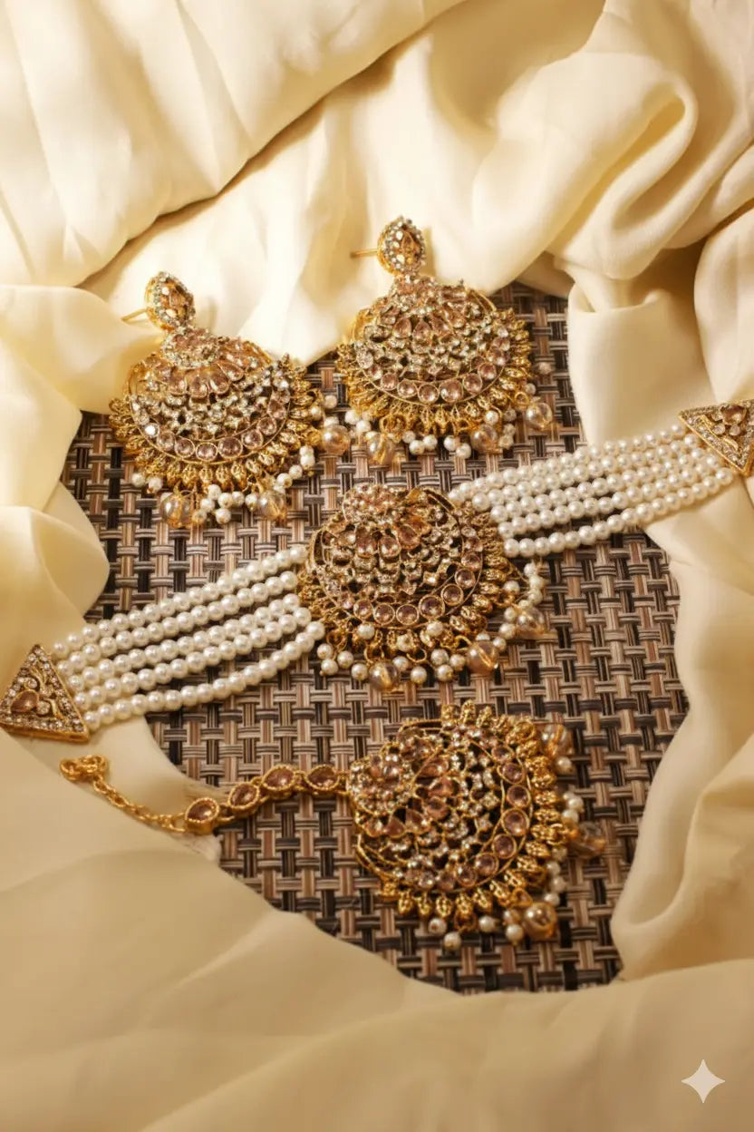 Choker Necklace Set – Elegant Royal Jewellery for Bridal & Parties - Urban Glam Hub