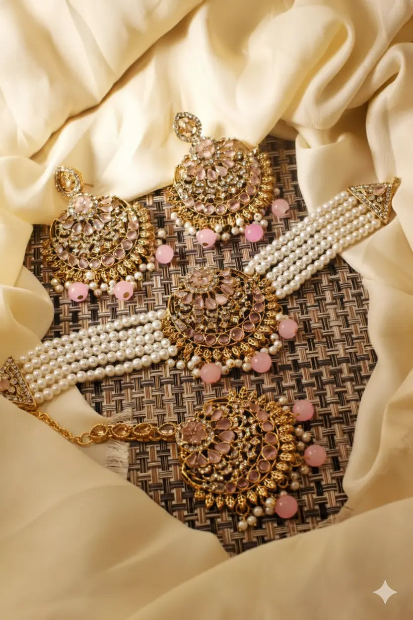 Choker Necklace Set – Elegant Royal Jewellery for Bridal & Parties - Urban Glam Hub