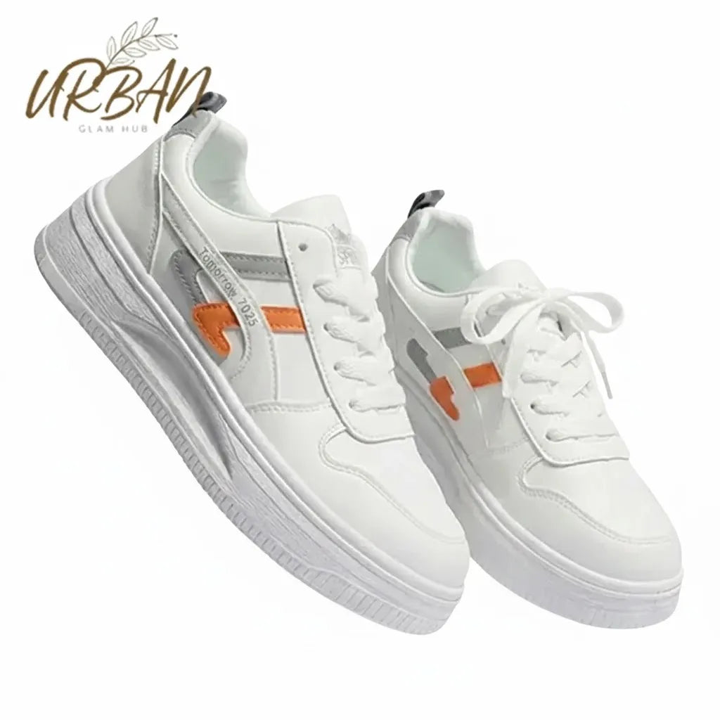 White Platform Low-Top Sneaker for Women | Urban Everyday Style